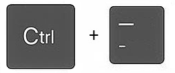 Ctrl and -